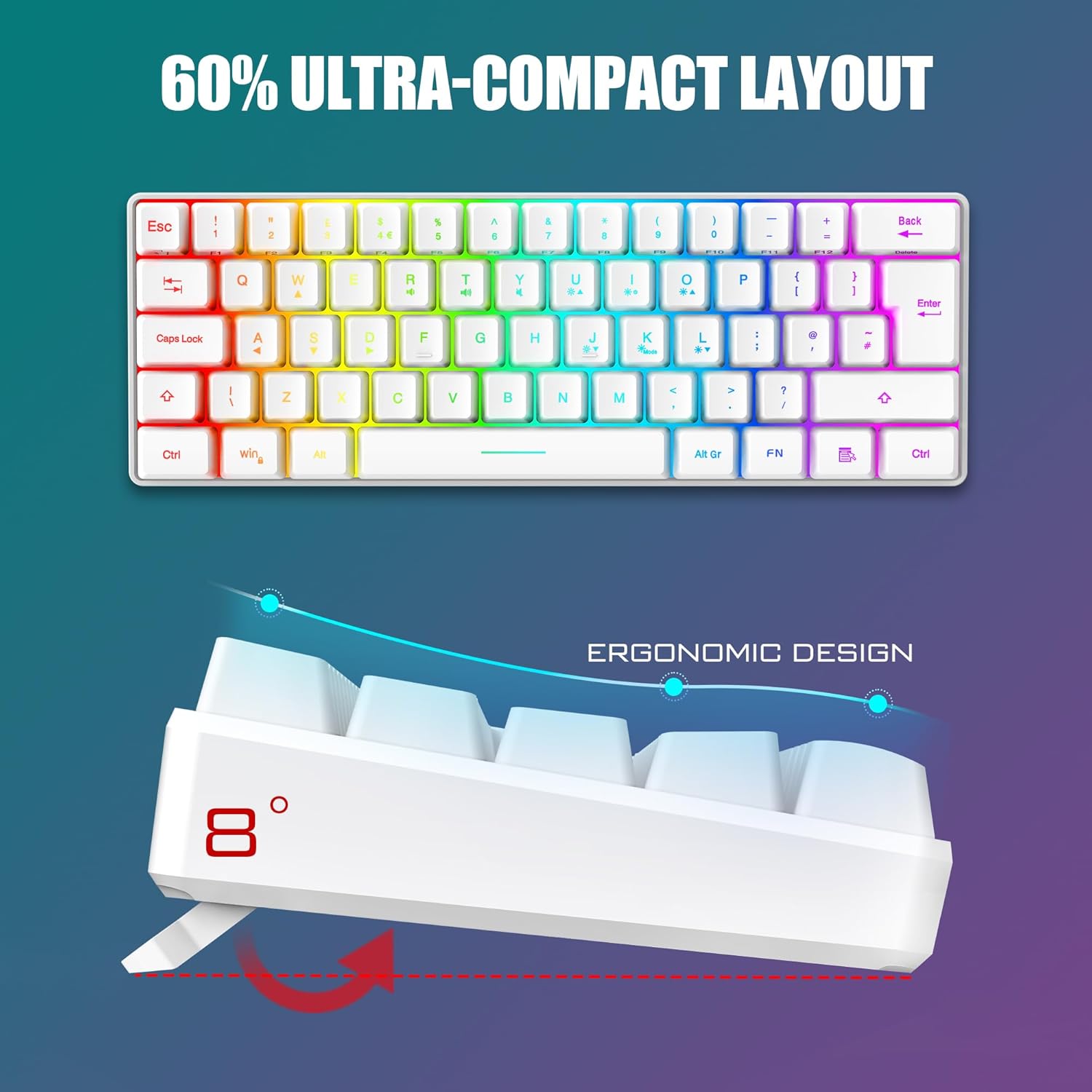 RedThunder 60% RGB Gaming Keyboard and Mouse Combo,UK Layout... - Image 7