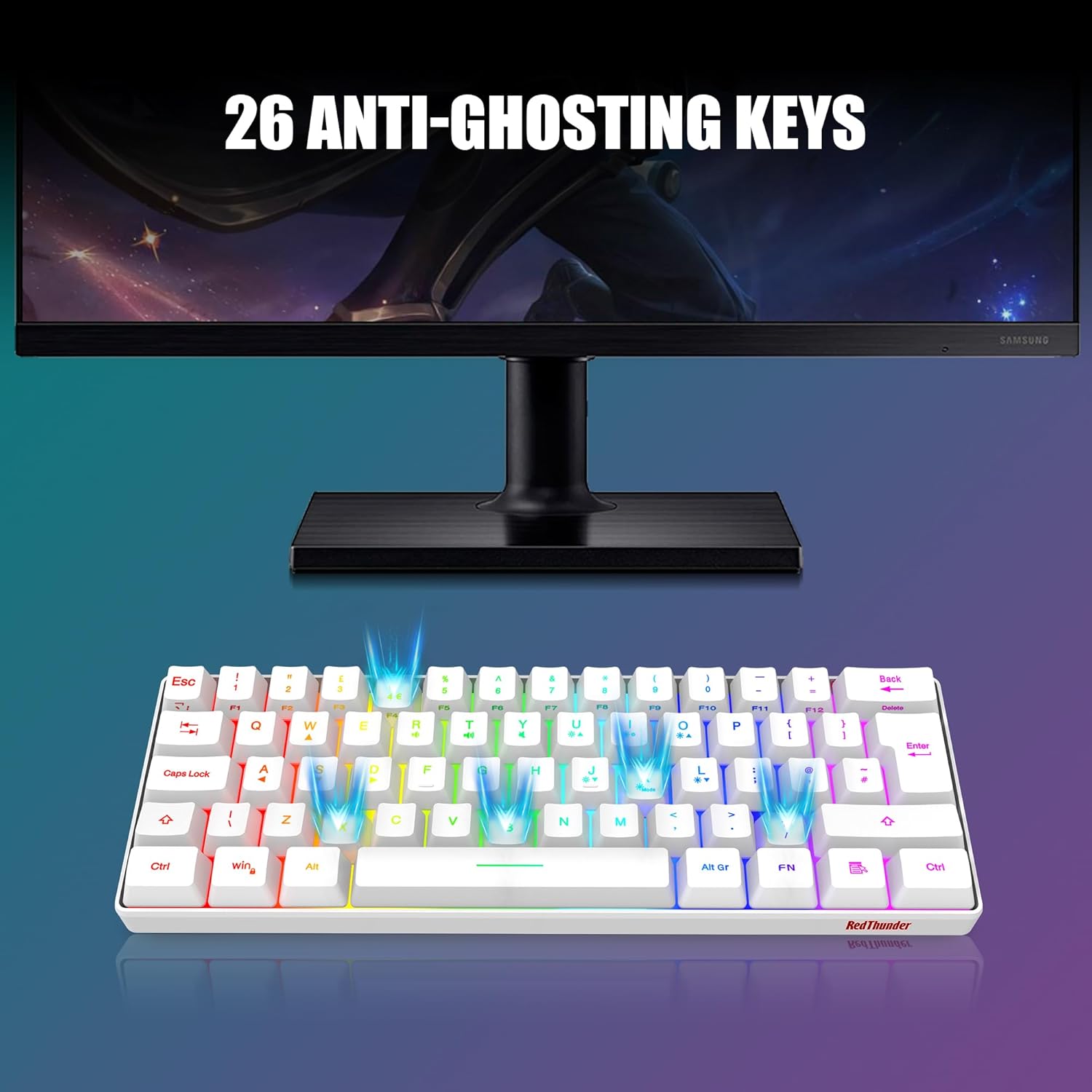 RedThunder 60% RGB Gaming Keyboard and Mouse Combo,UK Layout... - Image 8