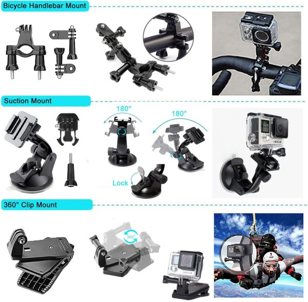 Ci-Fotto Action Camera Accessories Set, 50-in-1 Sports Camer... - Image 4