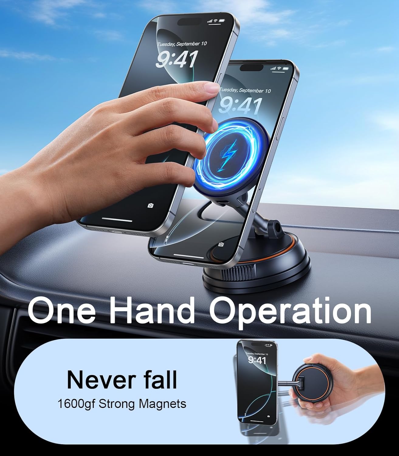 for Magsafe Car Mount Charger,15W Magnetic Car Phone Holder ... - Image 4