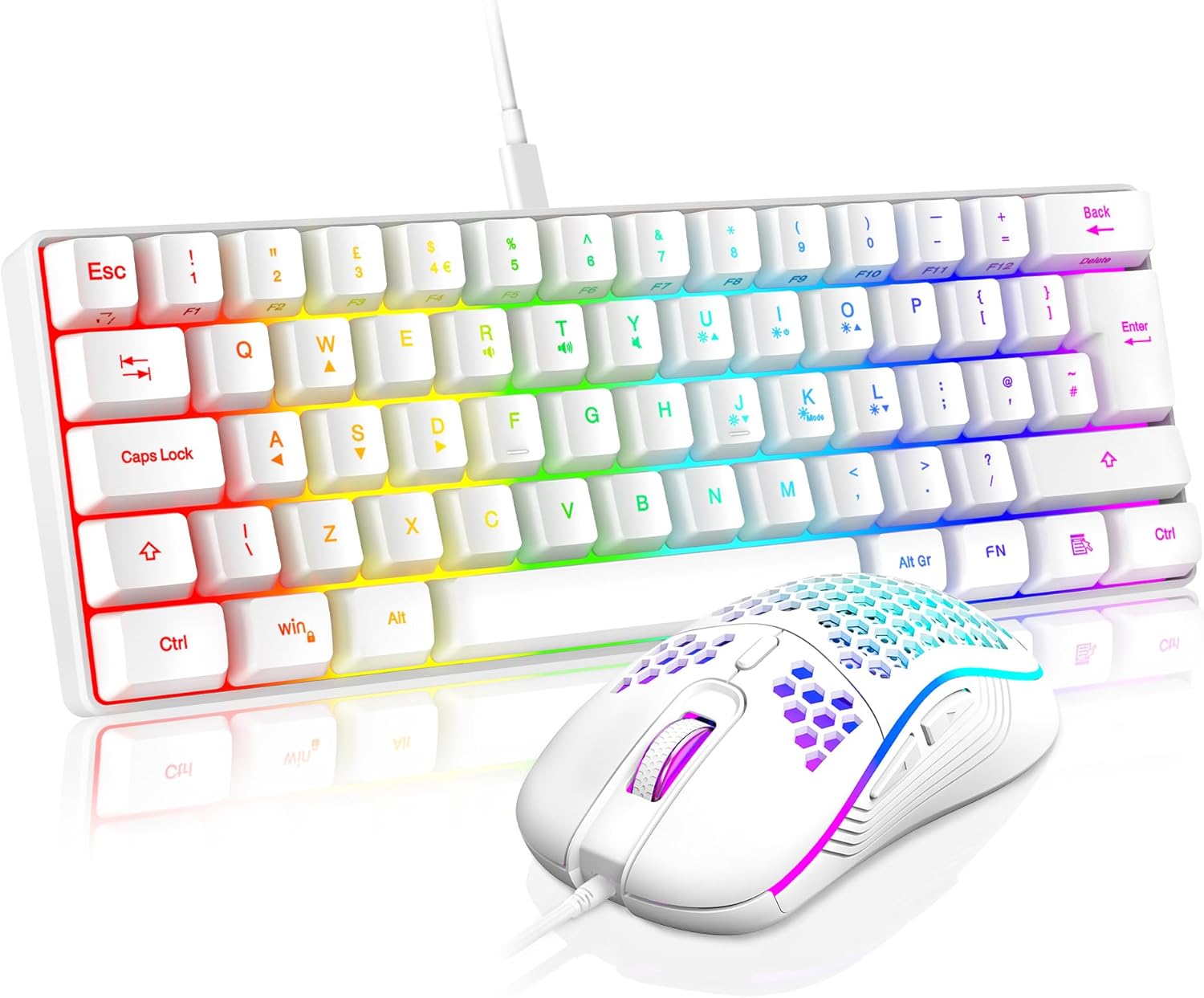 RedThunder 60% RGB Gaming Keyboard and Mouse Combo,UK Layout... - Image 2