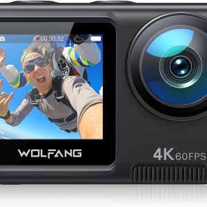 WOLFANG GA420 Dual Screen Action Camera 4K 60FPS 24MP Touchs…