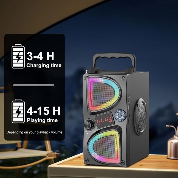 Bluetooth Speaker, 60W(Peak) Wireless Portable Small Home Pa... - Image 9
