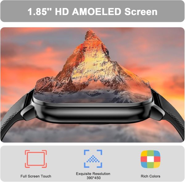 MFVLP Smart Watch for Men Women, 1.85'' AMOLED HD Fitness Wa... - Image 4