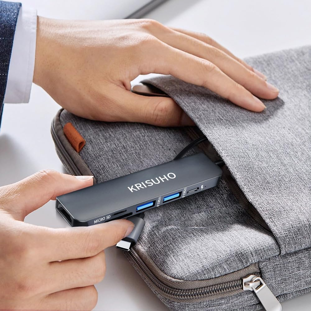 KRISUHO macbook USB C Hub 6 in 1 USB C to HDMI Multiport Ada... - Image 4