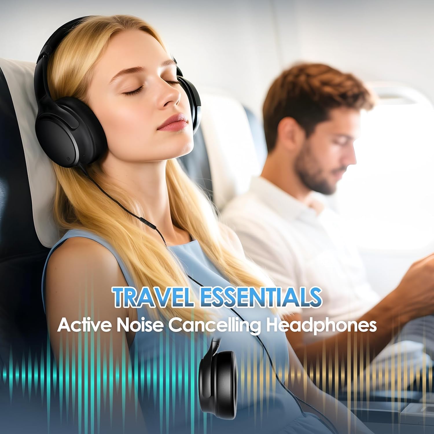 USB C Headphones Wired Over Ear Wired Headset with 28dB ANC,... - Image 7