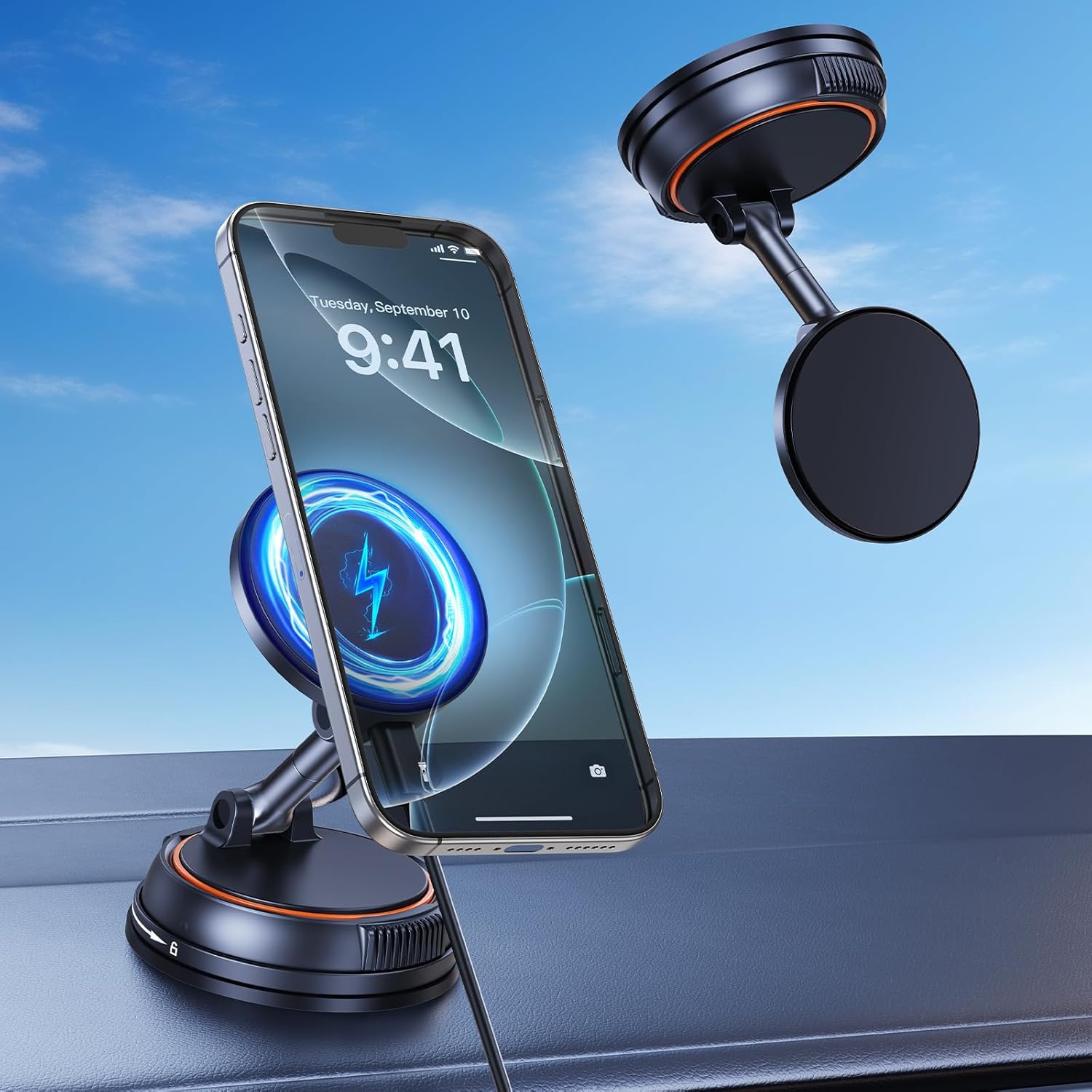 for Magsafe Car Mount Charger,15W Magnetic Car Phone Holder ... - Image 2