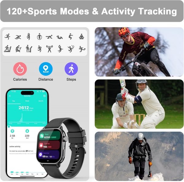 MFVLP Smart Watch for Men Women, 1.85'' AMOLED HD Fitness Wa... - Image 7