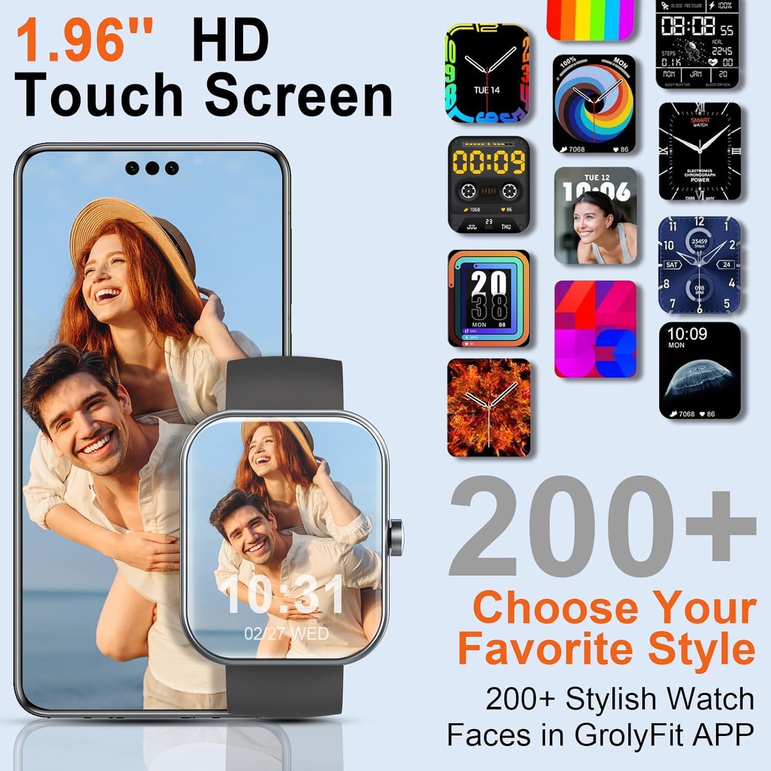 Smart Watch for Men Women 2025, 1.96" HD Watch with Make/Ans... - Image 5