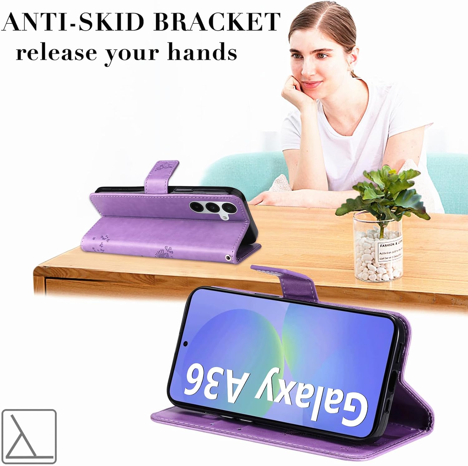 Hancda Phone Case for Samsung Galaxy A36 5G Leather Case wit... - Image 4