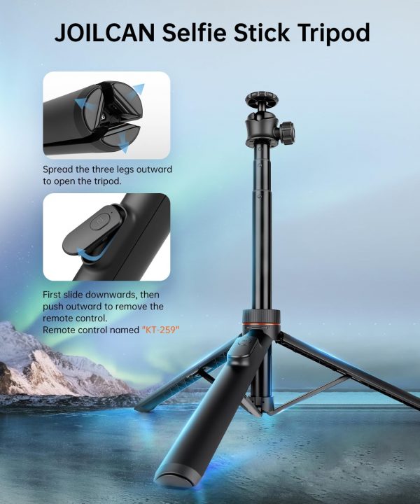 JOILCAN Phone Tripod Monopod 65", Extendable Selfie Stick Tr... - Image 4