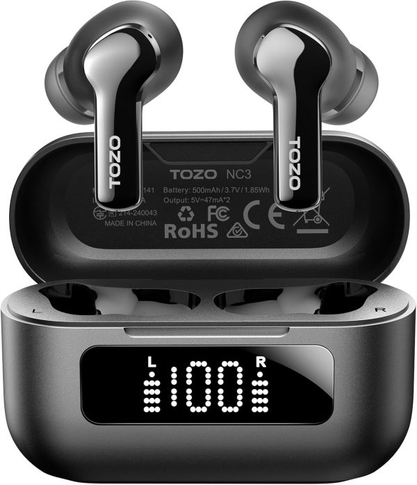 TOZO NC3 Hybrid Active Noise Cancelling Earbuds, 45dB ANC Wi... - Image 2