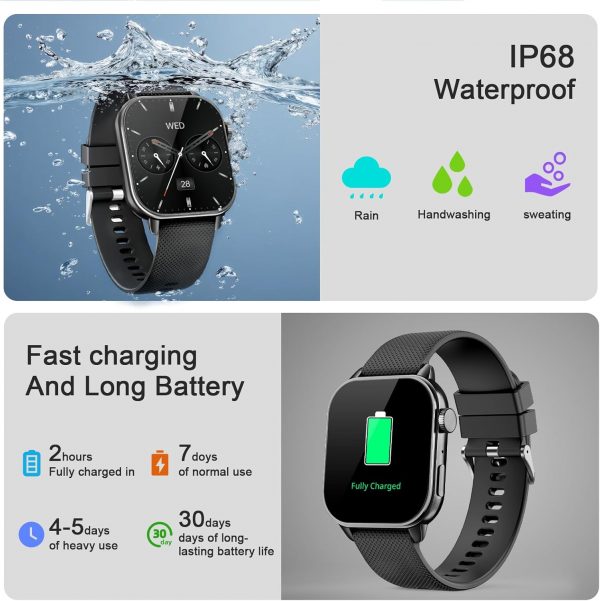 MFVLP Smart Watch for Men Women, 1.85'' AMOLED HD Fitness Wa... - Image 6