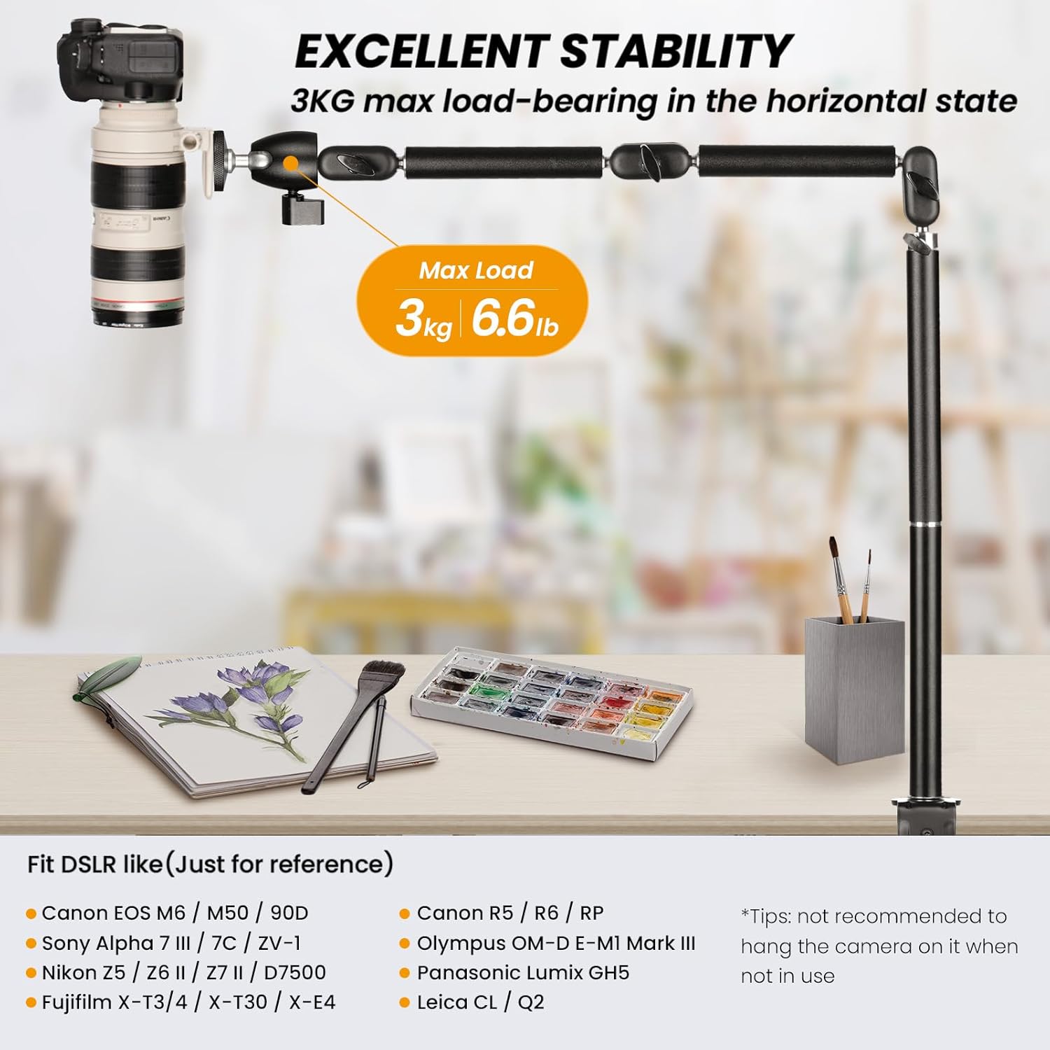 TARION Overhead Camera Desk Mount - 360° Flexible Articulati... - Image 3