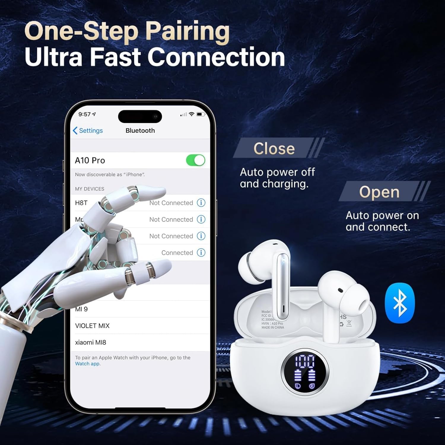 Sisism A10 Pro Wireless Earbuds Bluetooth 5.3 HiFi Stereo, 5... - Image 8