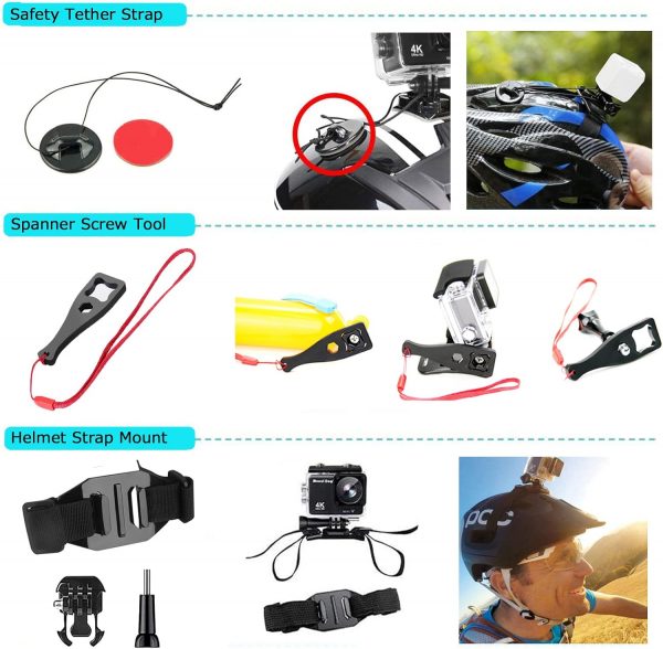 Ci-Fotto Action Camera Accessories Set, 50-in-1 Sports Camer... - Image 5