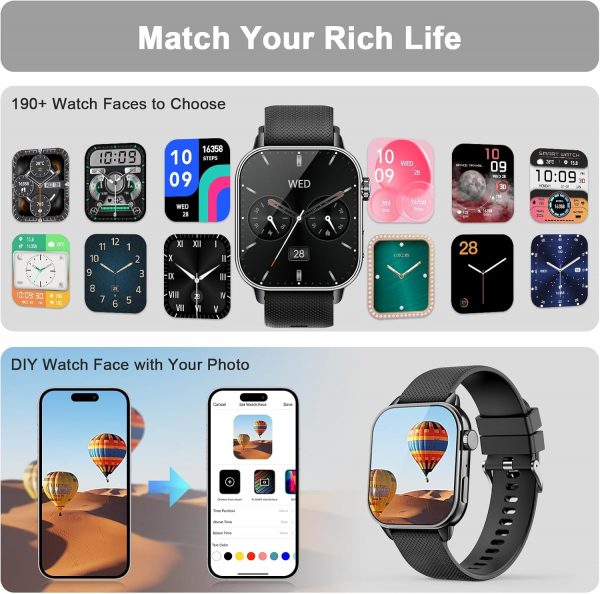 MFVLP Smart Watch for Men Women, 1.85'' AMOLED HD Fitness Wa... - Image 5