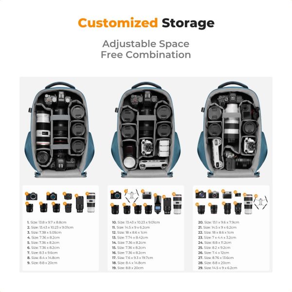 K&F Concept Camera Backpack,Hardshell DSLR Photography Camer... - Image 4