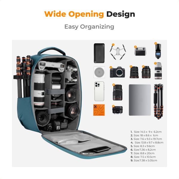 K&F Concept Camera Backpack,Hardshell DSLR Photography Camer... - Image 3