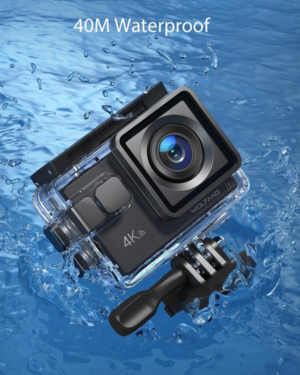 WOLFANG Action Camera 4K 20MP GA100, Waterproof 40M Underwat... - Image 4