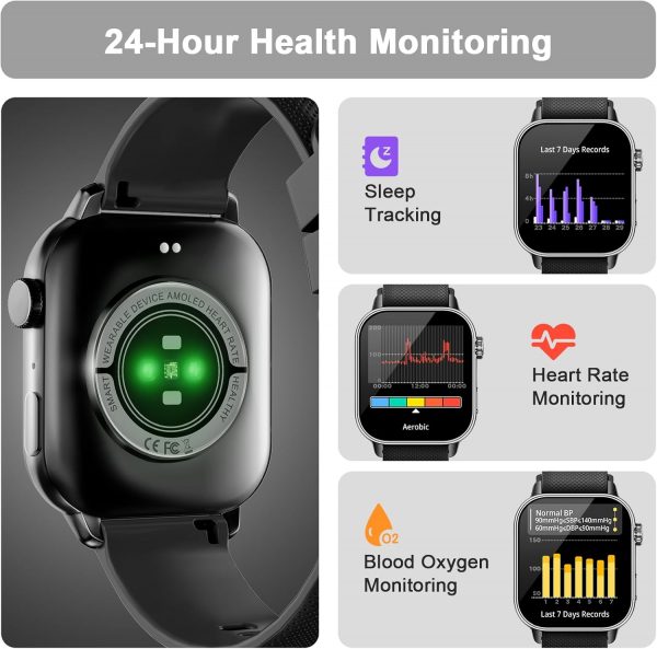 MFVLP Smart Watch for Men Women, 1.85'' AMOLED HD Fitness Wa... - Image 8