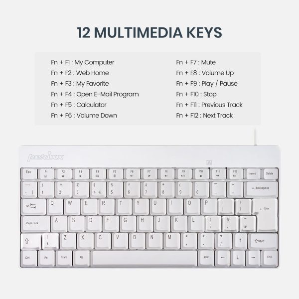 Perixx PERIDUO-212 Wired Mini Keyboard and Mouse Combo, 12 M... - Image 7