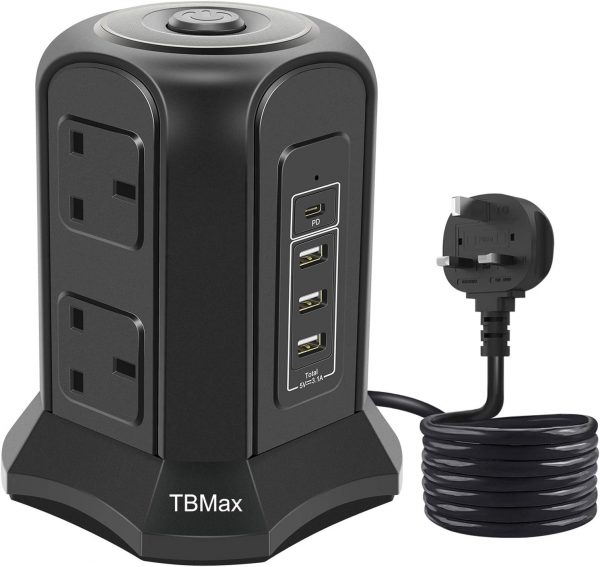 Tower Extension Lead with USB Extension Cord 2Meter, 6 Way M... - Image 2