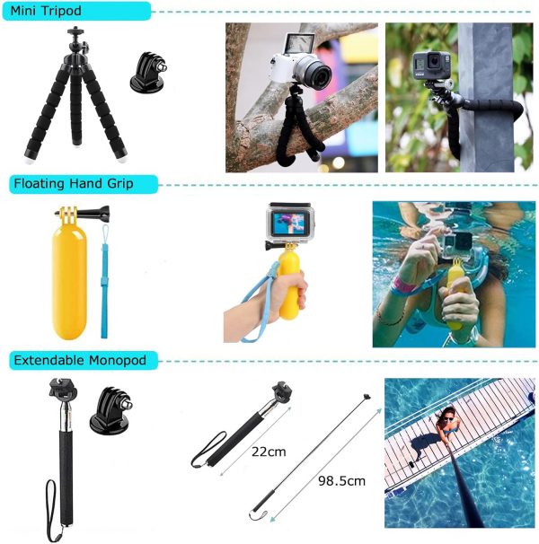 Ci-Fotto Action Camera Accessories Set, 50-in-1 Sports Camer... - Image 6
