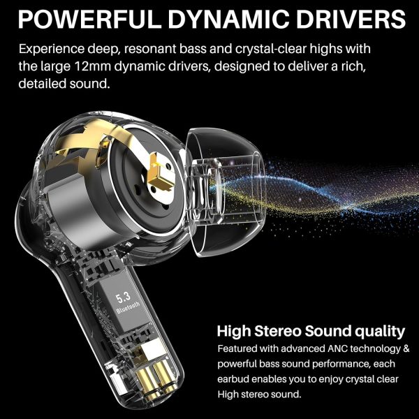 TOZO NC3 Hybrid Active Noise Cancelling Earbuds, 45dB ANC Wi... - Image 4