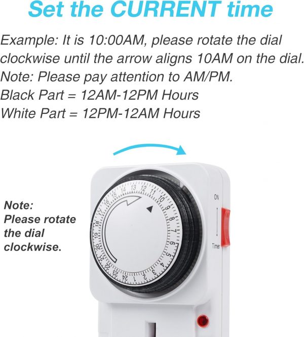 HBN Mechanical Timer Plug Socket, 24 Hour Segment Programmab... - Image 9