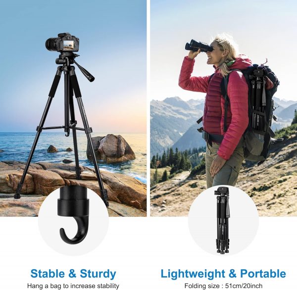 JOILCAN Camera Tripod for Canon Nikon Sony, 65" Aluminum All... - Image 6