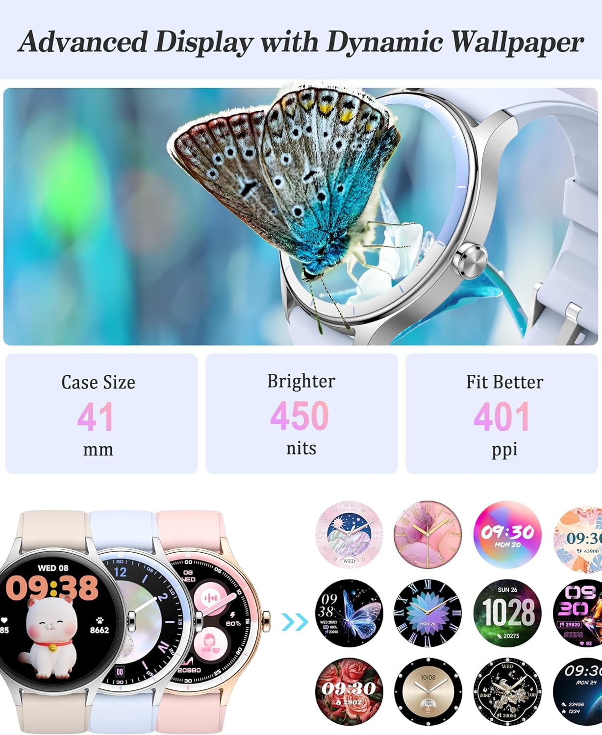 ZOSKVEE Smart Watch, 41mm Fitness Tracker, Answer/Make Calls... - Image 3