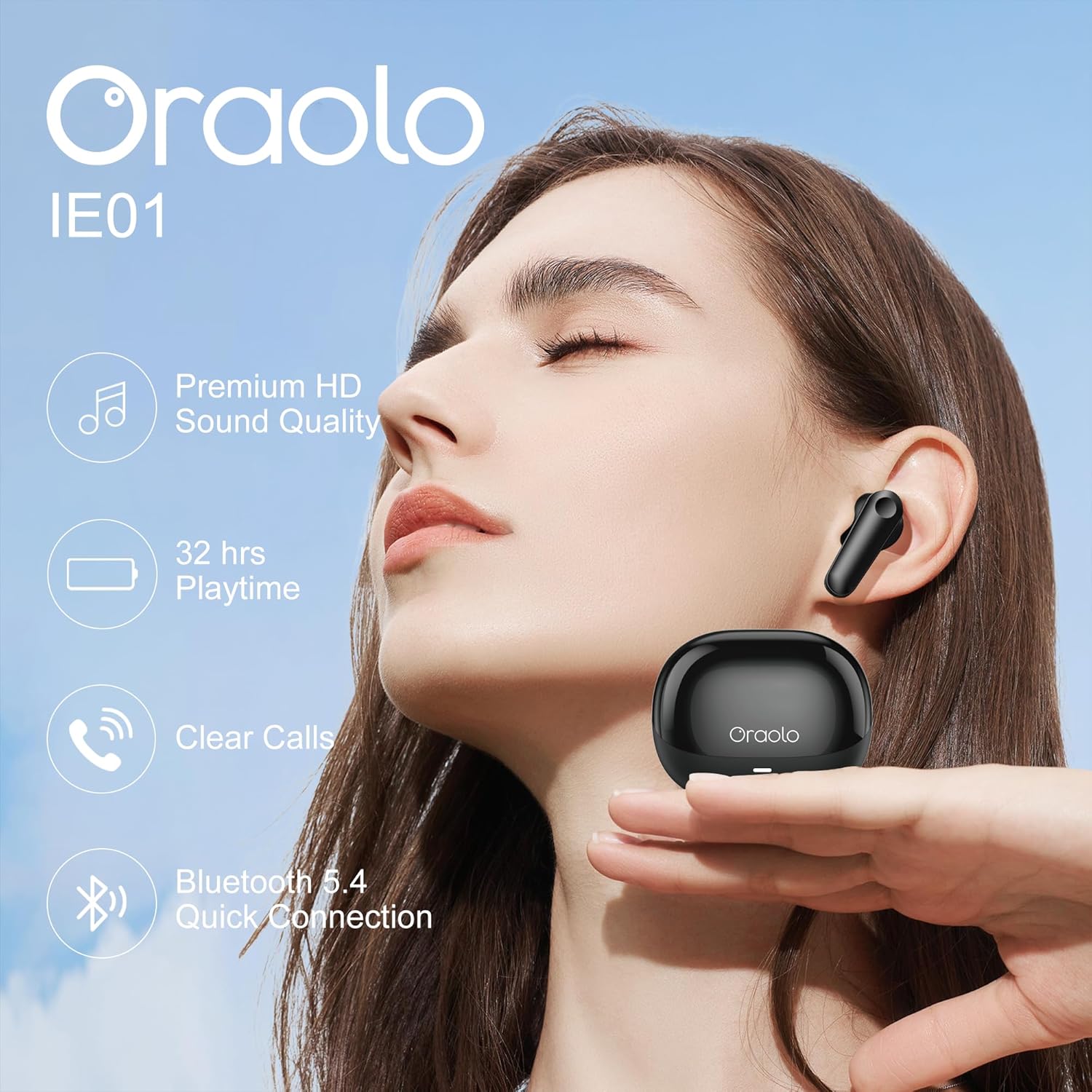oraolo Active Noise Cancelling Earbuds, Wireless Earbuds, Bl... - Image 3