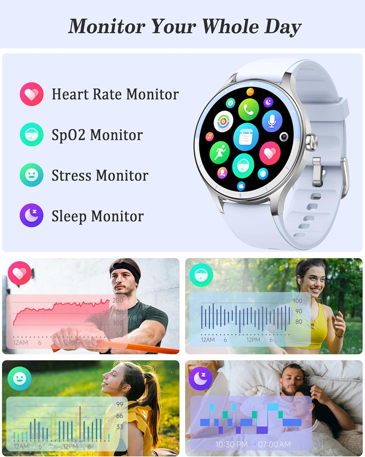 ZOSKVEE Smart Watch, 41mm Fitness Tracker, Answer/Make Calls... - Image 6