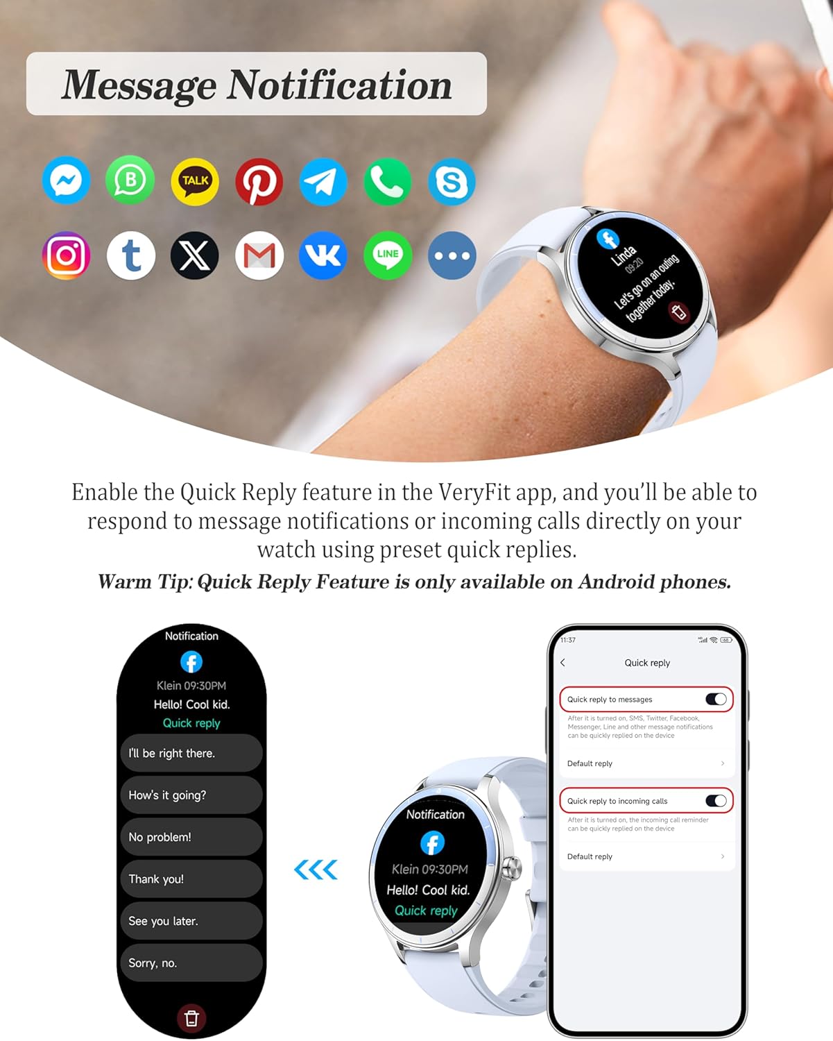 ZOSKVEE Smart Watch, 41mm Fitness Tracker, Answer/Make Calls... - Image 5