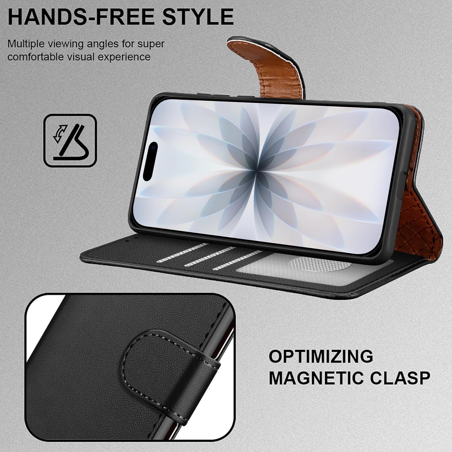 iCatchy for iPhone 17 Case with 3 Card Slots Leather Wallet ... - Image 6