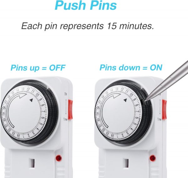 HBN Mechanical Timer Plug Socket, 24 Hour Segment Programmab... - Image 7