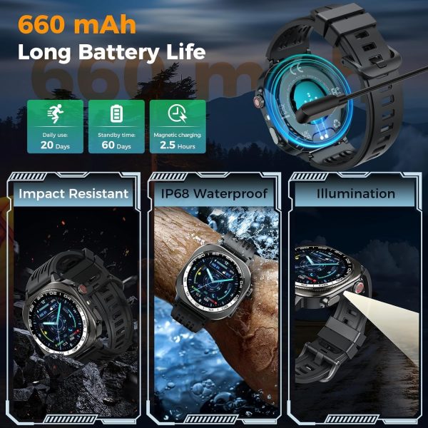 Soudorv Military Smart Watch for Men, Tough 1.43" HD AMOLED ... - Image 5