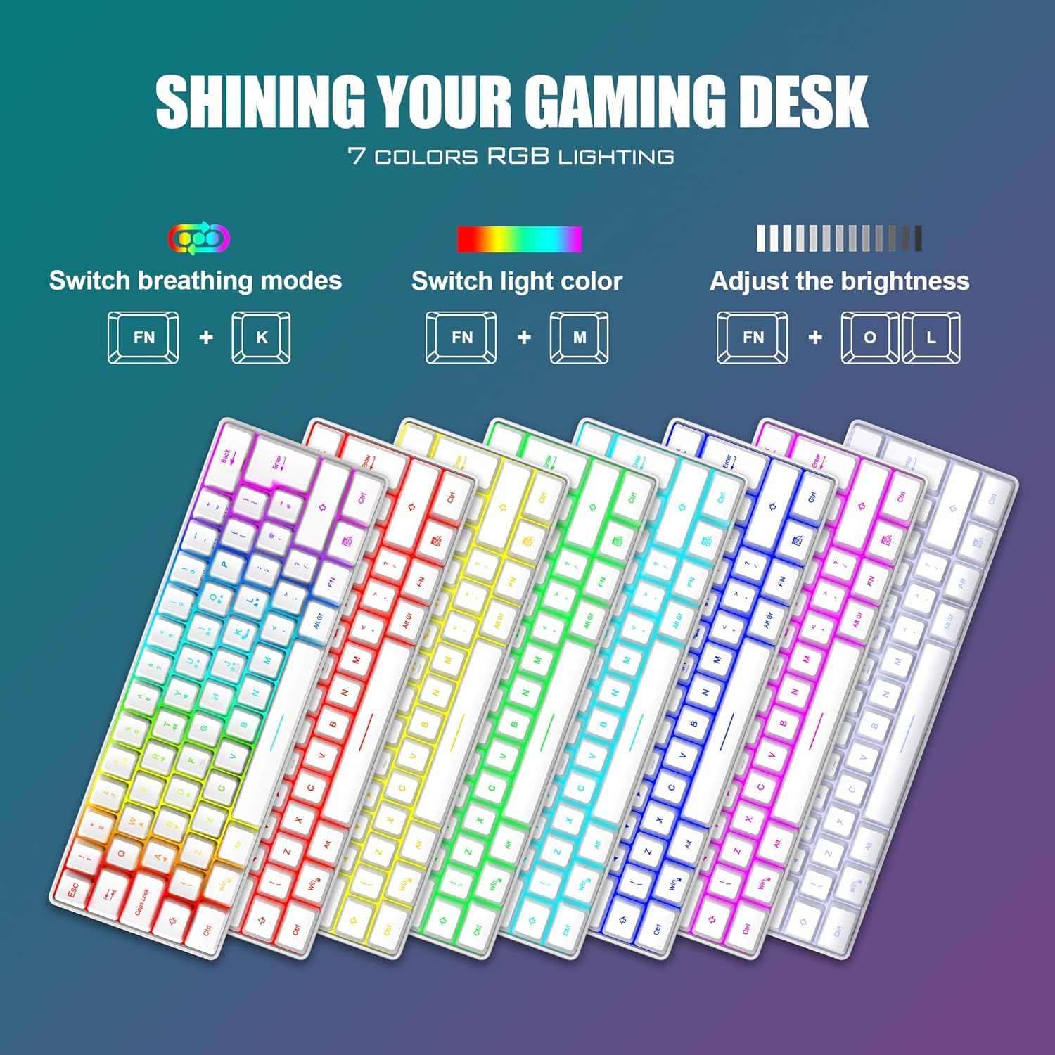 RedThunder 60% RGB Gaming Keyboard and Mouse Combo,UK Layout... - Image 4