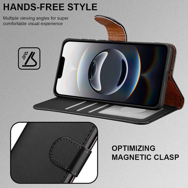 iCatchy for iPhone 16E Case Leather Magnetic wallet Flip Cov... - Image 6