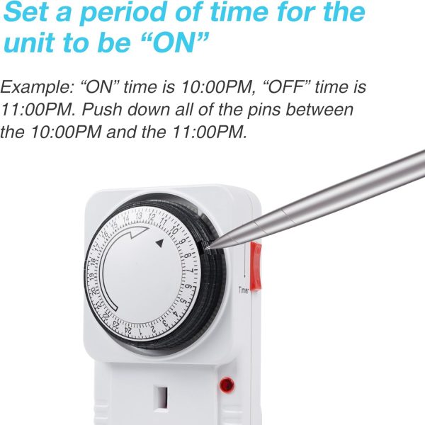 HBN Mechanical Timer Plug Socket, 24 Hour Segment Programmab... - Image 8