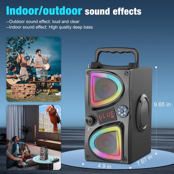 Bluetooth Speaker, 60W(Peak) Wireless Portable Small Home Pa... - Image 6