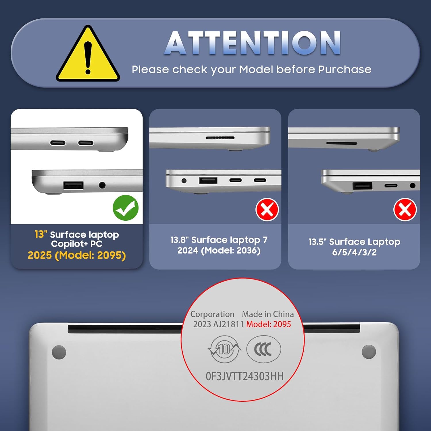 FINTIE Case for 13 Inch Microsoft Laptop (2025) Model 2095 -... - Image 3