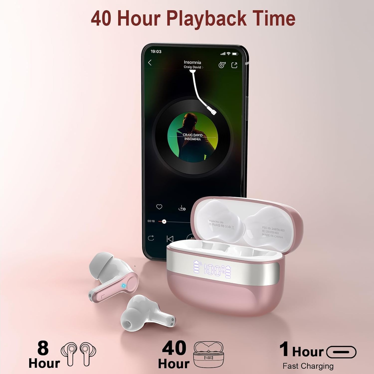 Wireless Earbuds, Bluetooth 5.3 Headphones HiFi Stereo with ... - Image 6