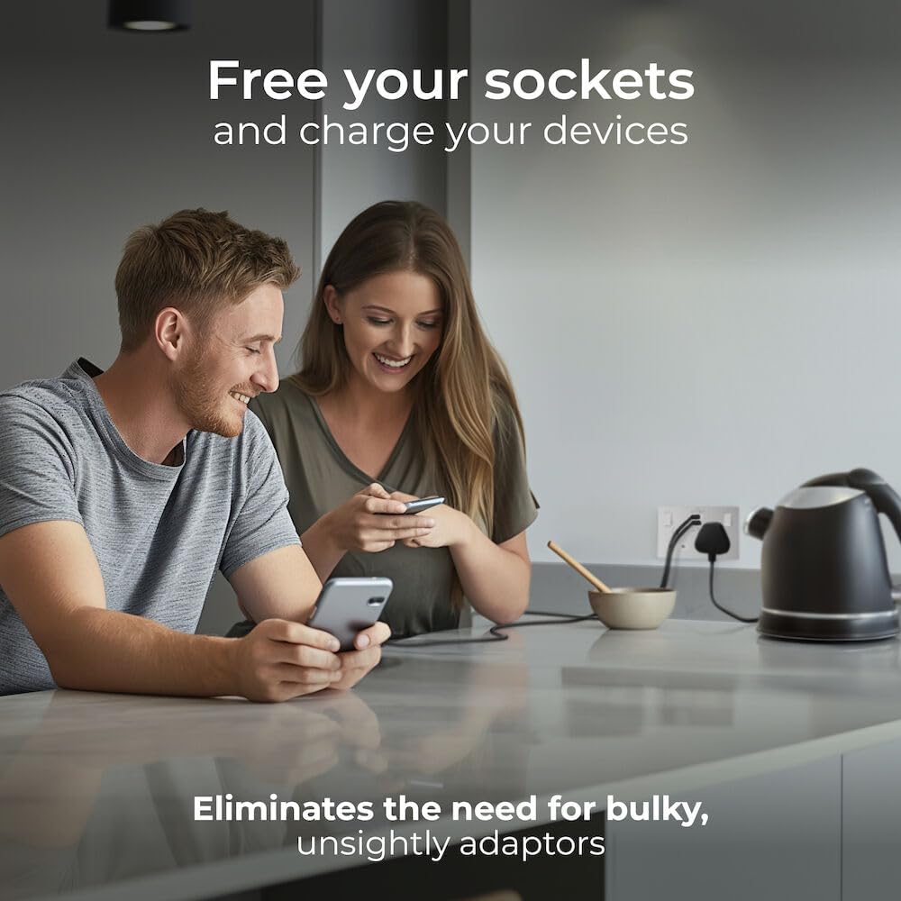 BG Electrical 22W Double Switched Power Wall Plug Socket wit... - Image 5