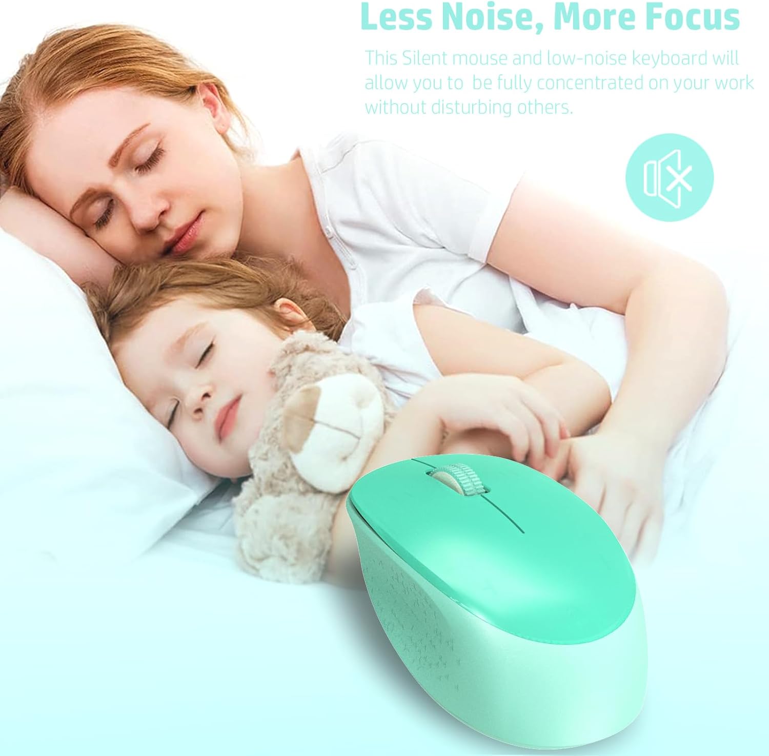 LeadsaiL Wireless Keyboard and Mouse Set, Full Size Ergonomi... - Image 5