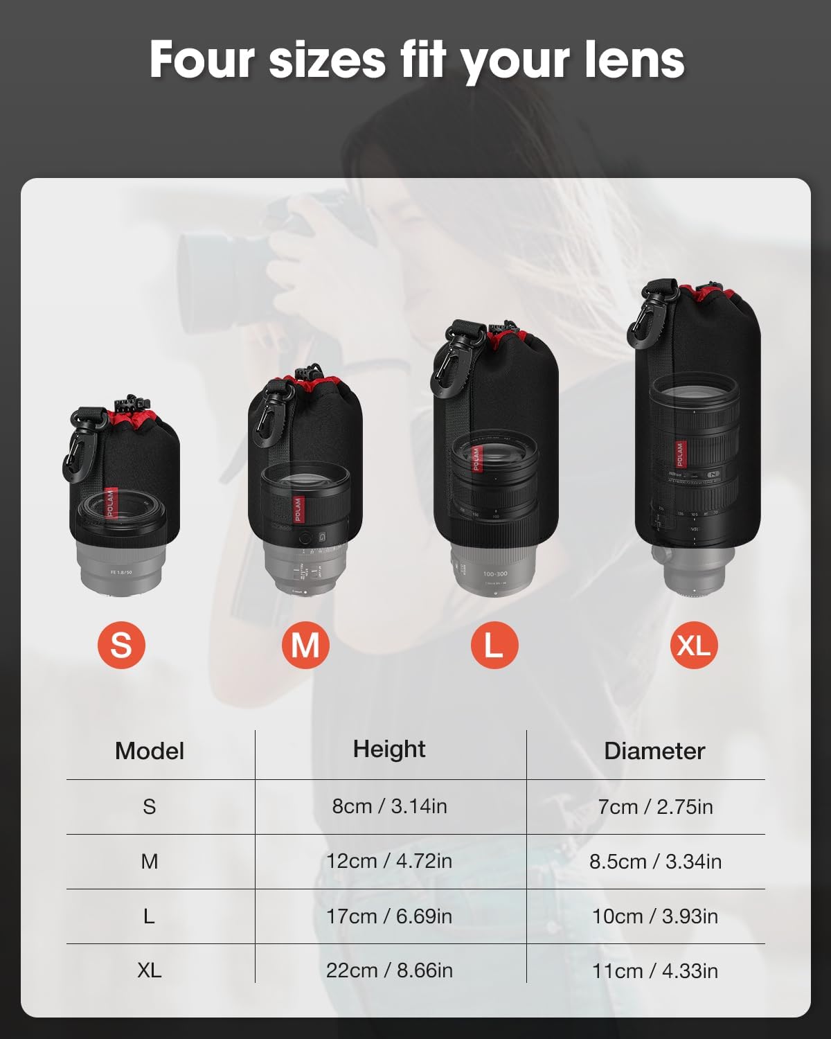 4 Pack Thick Lens Pouch Set for Protect DSLR Camera Len, Len... - Image 3