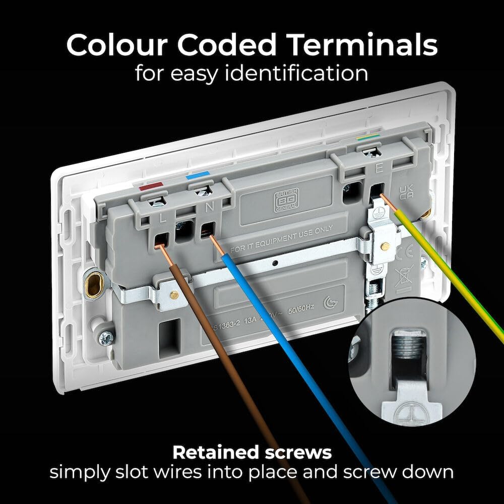 BG Electrical 22W Double Switched Power Wall Plug Socket wit... - Image 6