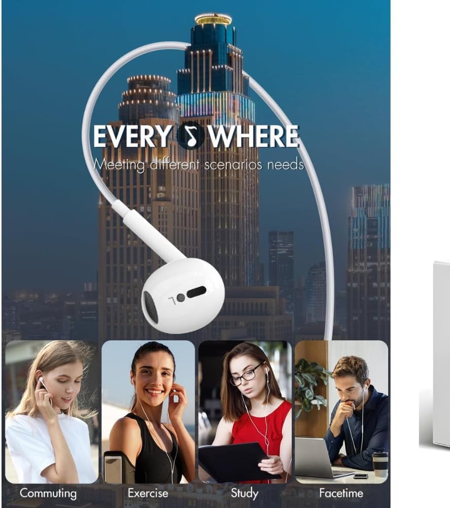 USB C Headphones,In Ear Type C Wired Earphones for i-Phone 1... - Image 8