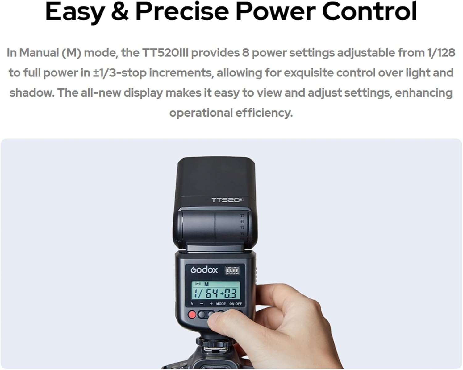 Godox TT520III Camera Flash, 1.8s Recycle Time, 400 Full Pow... - Image 4